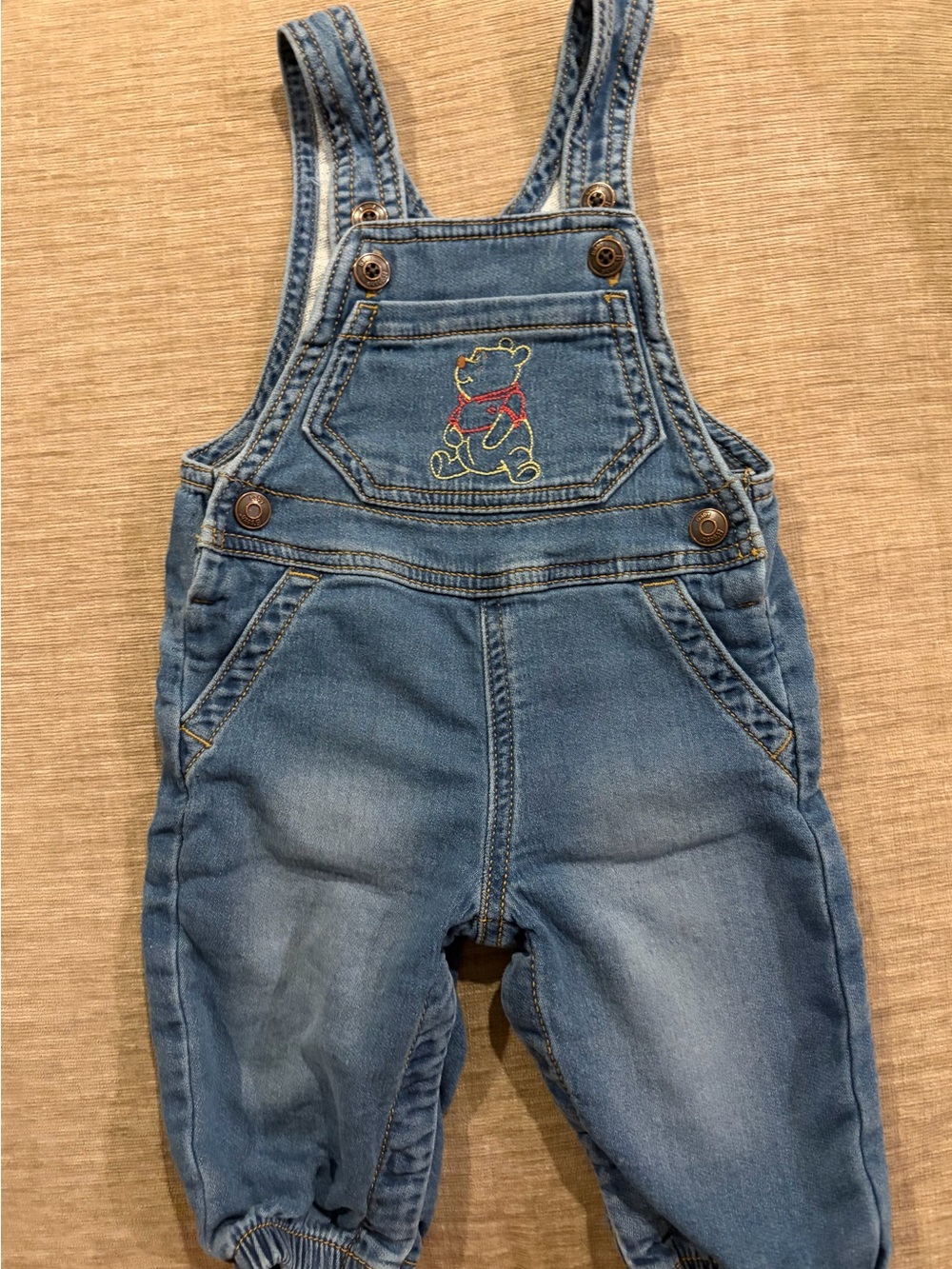 OshKosh B'gosh Blue Denim Overalls with Bear Patch